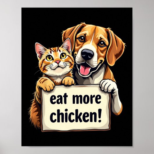 Poster Ils mangent les chiens Les chats mangent plus de p (Devant)