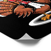 Poster Ils mangent les dindes drôle de Thanksgiving Dinde (Coin)
