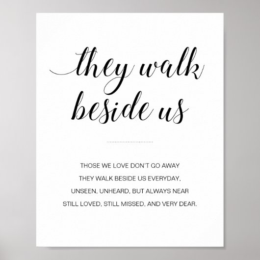 Poster Ils marchent à nos côtés Élégant panneau de mariag (Devant)