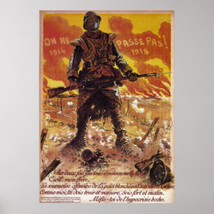 Poster Ils ne passeront pas ~ France ~ Première Guerre mo