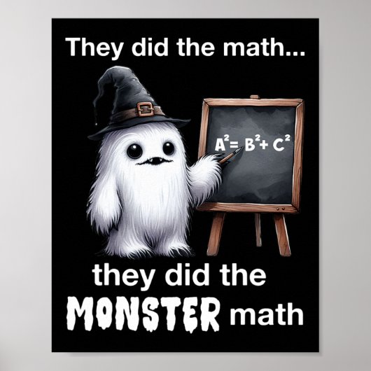 Poster Ils Ont Fait Le Math Monster Yeti Funny Halloween (Devant)