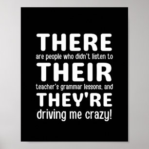 Poster Ils sont Anglais Grammer Funny Enseignant