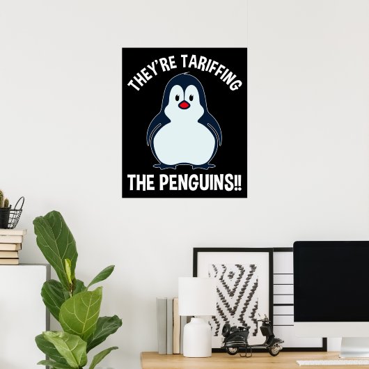 Poster Ils sont en train de dévorer les pingouins ! ! (Bureau à domicile)