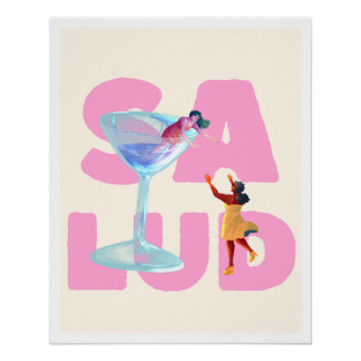 Poster Ilustración Fiesta Caos Aesthetic Divertido Perfect Poster