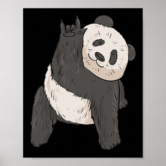 Poster ILY Panda ASL Geste MAIN Sourde Perte d'audition C (Devant)