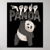Poster ILY Panda ASL Geste MAIN Sourde Perte d'audition C (Devant)
