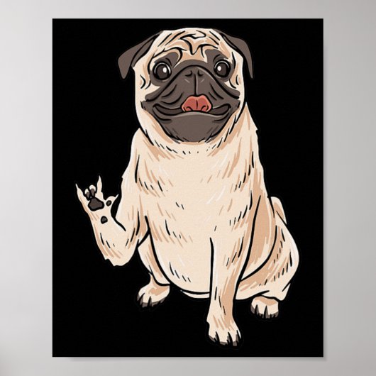 Poster ILY PUG CHIEN Langue des Signes Gestuelle Sourds P (Devant)
