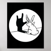 Poster ILY Rabbit ASL Geste MAIN Sourde Perte d'audition  (Devant)