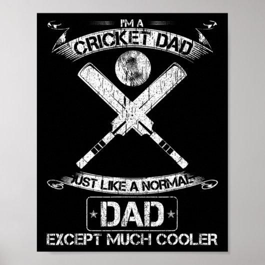 Poster I'm A Cricket Dad Just Like A Normal Dad Except Mu (Devant)