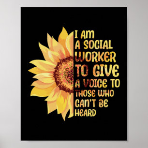 Poster I'm A Social Worker School Sunflower Mental Health