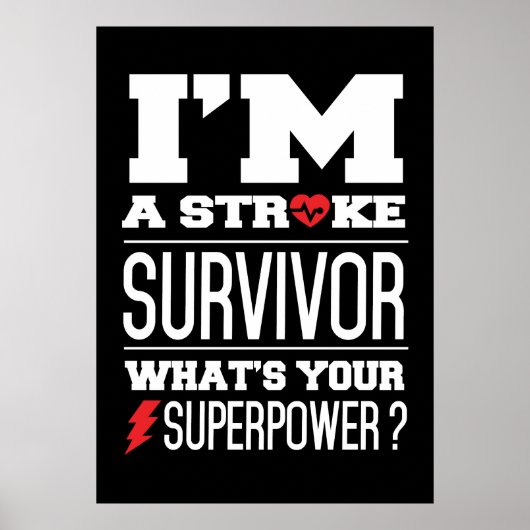 Poster I'm A Stroke Survivor. What's Your Superpower? (Devant)
