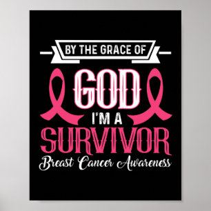 Poster I'm A Survivor Breast Cancer Awareness Pink Ribbon