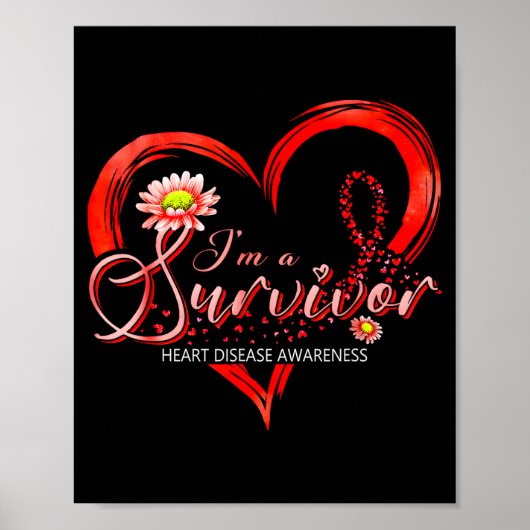 Poster Im A Survivor Heart Disease Awareness Month Red Ri (Devant)