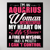 Poster I'm Aquarius Woman With A Mouth I Can't Control Fu (Devant)