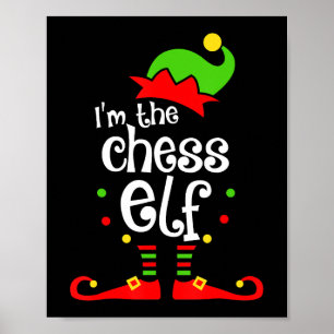 Poster im chess elf xmas famille ami cadeau de noël