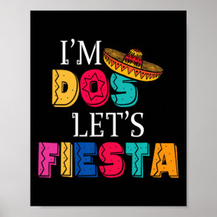 Poster I'm Dos Let's Fiesta Taco Twosday 2e Birthday 2 Y