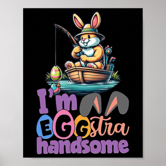 Poster Im Eggstra Beau Lapin Pêche B Poisson Pâques Da (Devant)