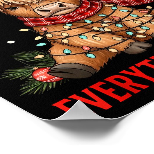 Poster Im Fine Everything Is Fine Funny Christmas Highlan (Coin)