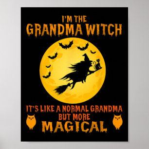 Poster Im La sorcière grand-mère Halloween Magique Broom