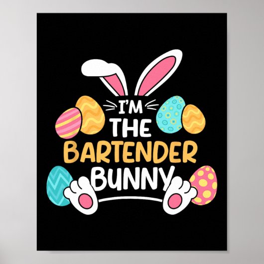 Poster Im Le Bartender Bunny Bartending Pâques Mixologis (Devant)