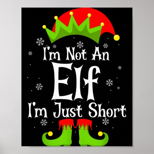 Poster I'm Not An Elf Im Just Short Funny Christmas Match (Devant)