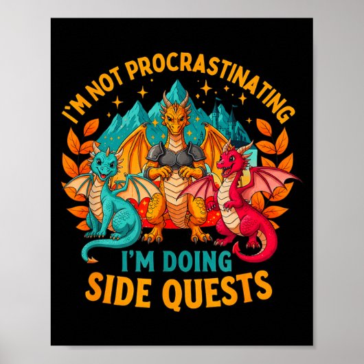 Poster I'm Not Procrastinating I'm Doing Side Quests Game (Devant)