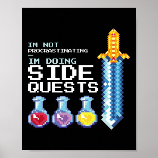 Poster I'm Not Procrastinating I'm Doing Side Quests Mmog (Devant)