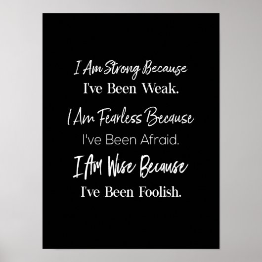 Poster i'm strong because i've been weak i'm fearlesb (Devant)