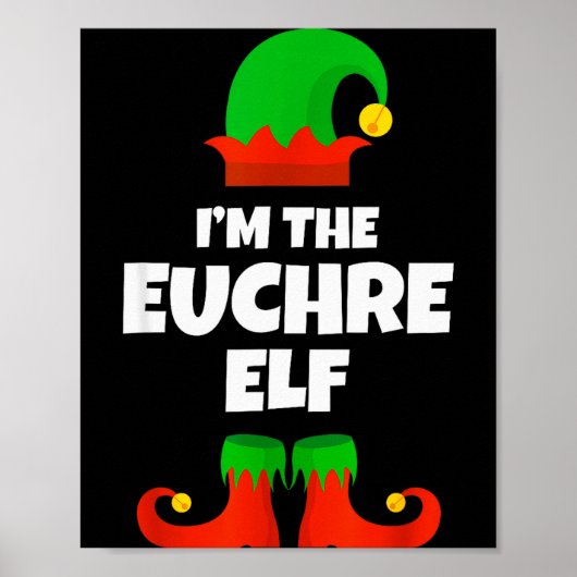 Poster I'm The Euchre Elf Family Pajama Christmas Funny P (Devant)
