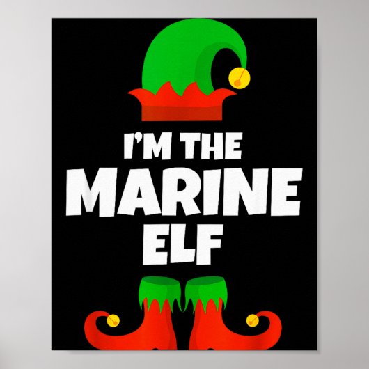 Poster I'm The Marine Elf Family Pajama Christmas Biology (Devant)