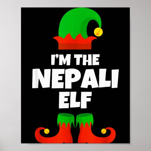 Poster I'm The Nepali Elf Family Pajama Christmas Funny N (Devant)