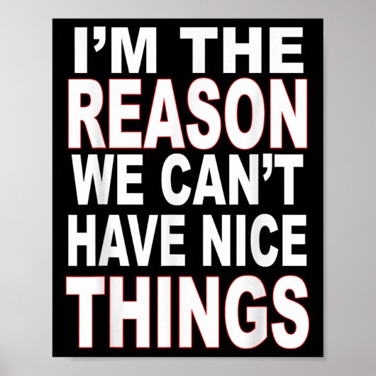 Poster I'm The Reason We Can't Have Nice Things Funny (Devant)
