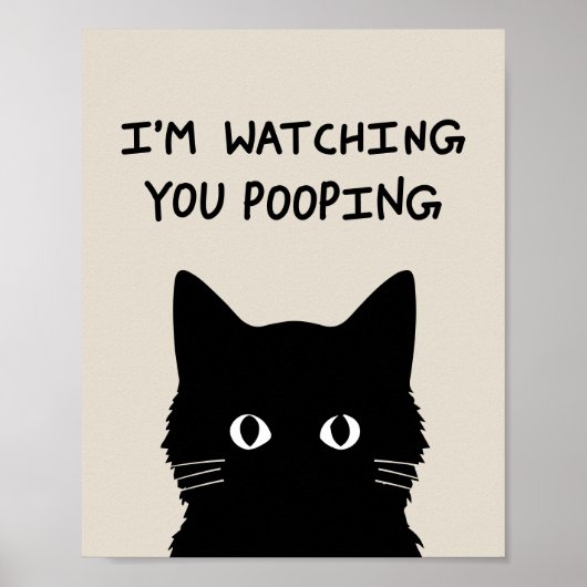 Poster I'm watching you pooping cat (Devant)