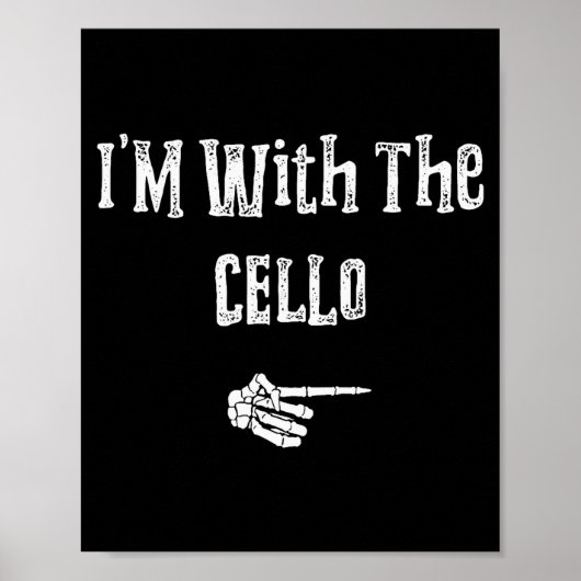 Poster I'm With Cello Halloween Costume Funny Couples Mat (Devant)