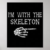 Poster I'm With Skeleton Funny Couples Matching Halloween (Devant)
