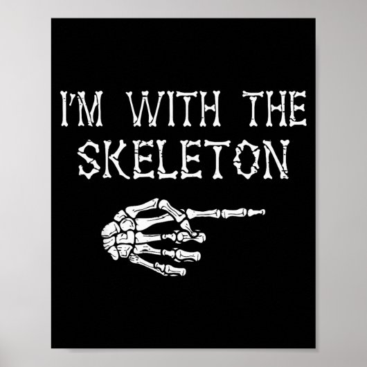 Poster I'm With Skeleton Funny Couples Matching Halloween (Devant)