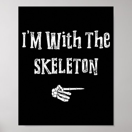 Poster I'm With Skeleton Halloween Costume Funny Couples  (Devant)