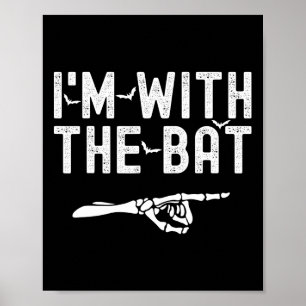Poster I'm With The T Funny Skeleton Halloween Matching C