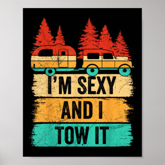 Poster Im Y Vintage Et Je Remorque Camping-Car Camping-Ca
