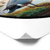 Poster Image 3D circulaire d'un beau canard à dos de cana (Coin)