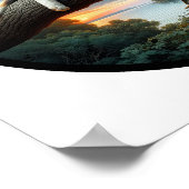 Poster Image 3D circulaire d'un beau chat Calico (Coin)