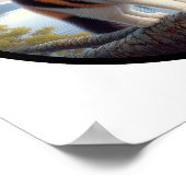 Poster Image 3D circulaire d'un beau chat Calico (Coin)