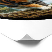 Poster Image 3D circulaire d'un beau chat Calico (Coin)