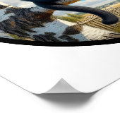 Poster Image 3D circulaire d'un beau chat Tuxedo (Coin)