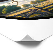 Poster Image 3D circulaire d'un beau chat Tuxedo (Coin)