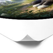 Poster Image 3D circulaire d'un beau chat Tuxedo (Coin)