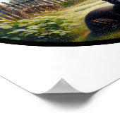 Poster Image 3D circulaire d'un beau chat Tuxedo (Coin)