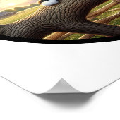 Poster Image 3D circulaire d'un beau chat Tuxedo (Coin)
