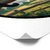 Poster Image 3D circulaire d'un beau chat Tuxedo (Coin)