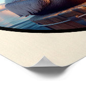 Poster Image 3D circulaire d'un beau pélican Brown (Coin)